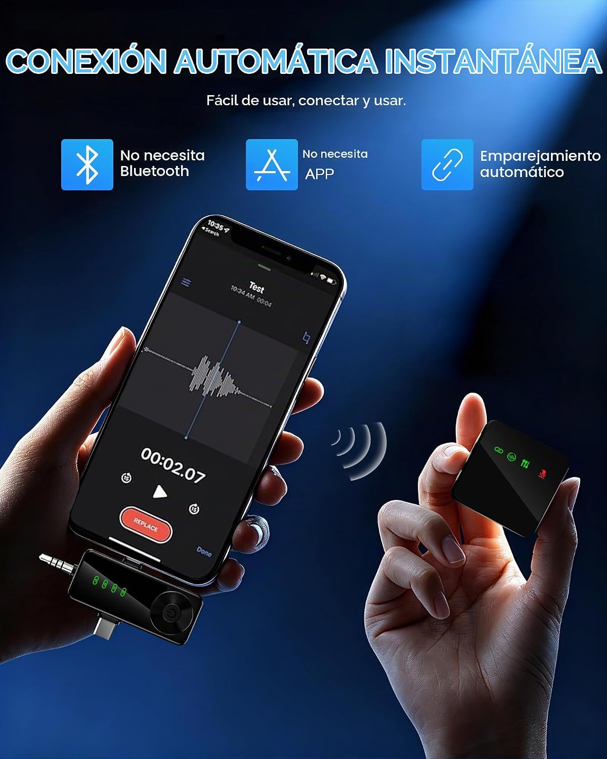 Ominoral Paquete de 4 micrófonos inalámbricos Lavalier para iPhone,...