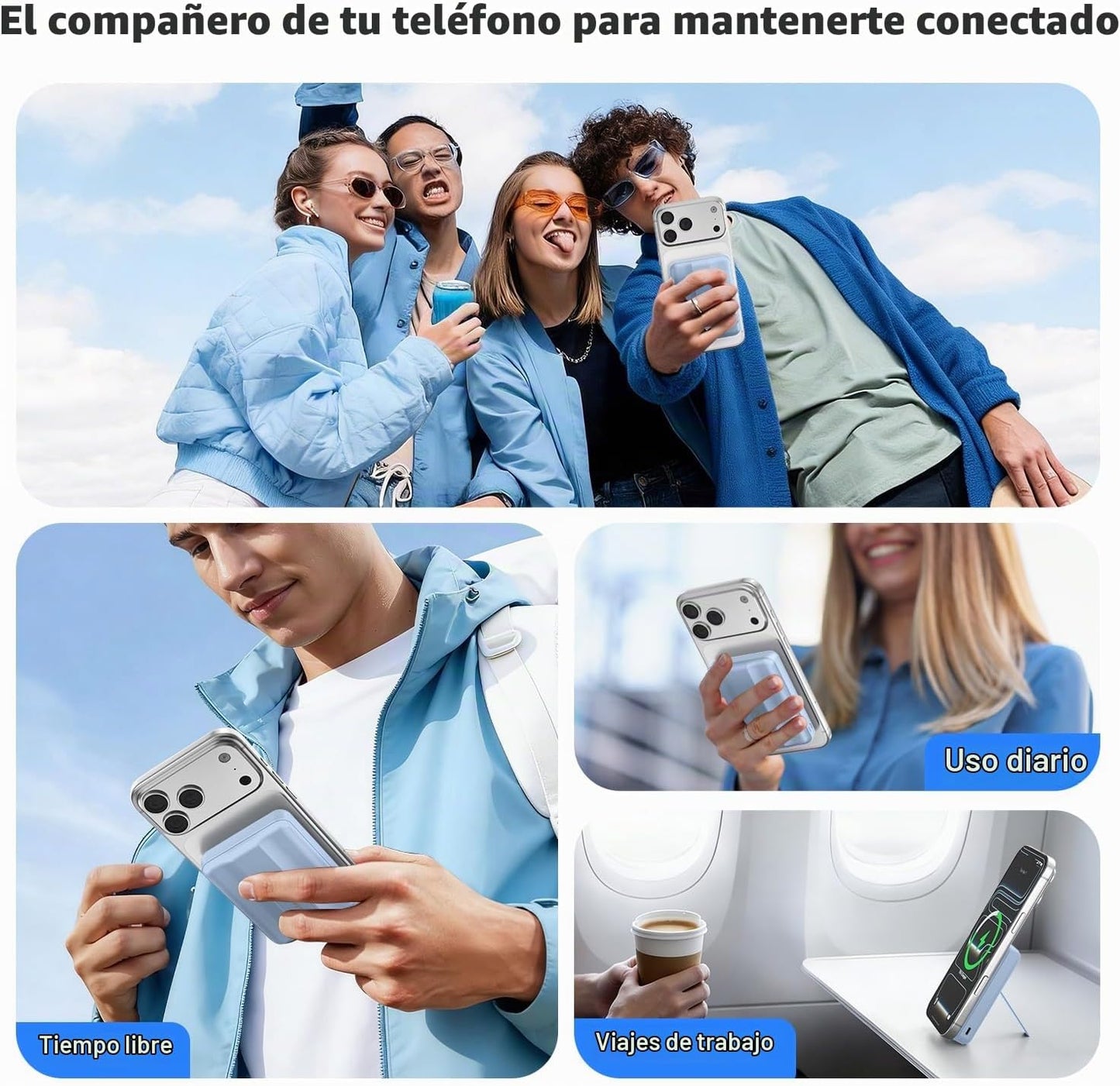 Azmuth Cargador de batería magnético, 10000 mAh para MagSafe, carga...