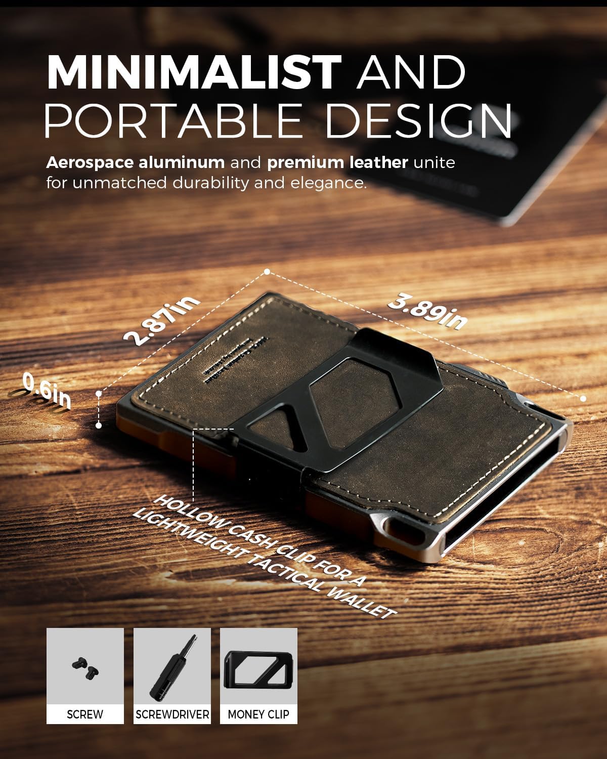 LORZOR Cartera táctica delgada, cartera minimalista para hombres, c...