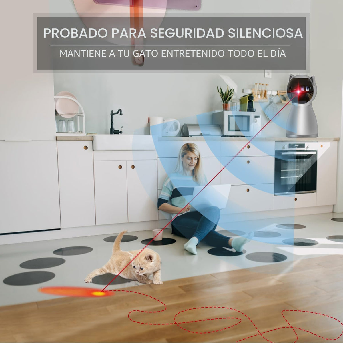 YVE Life Juguetes interactivos para gatos con láser para gatos de i...