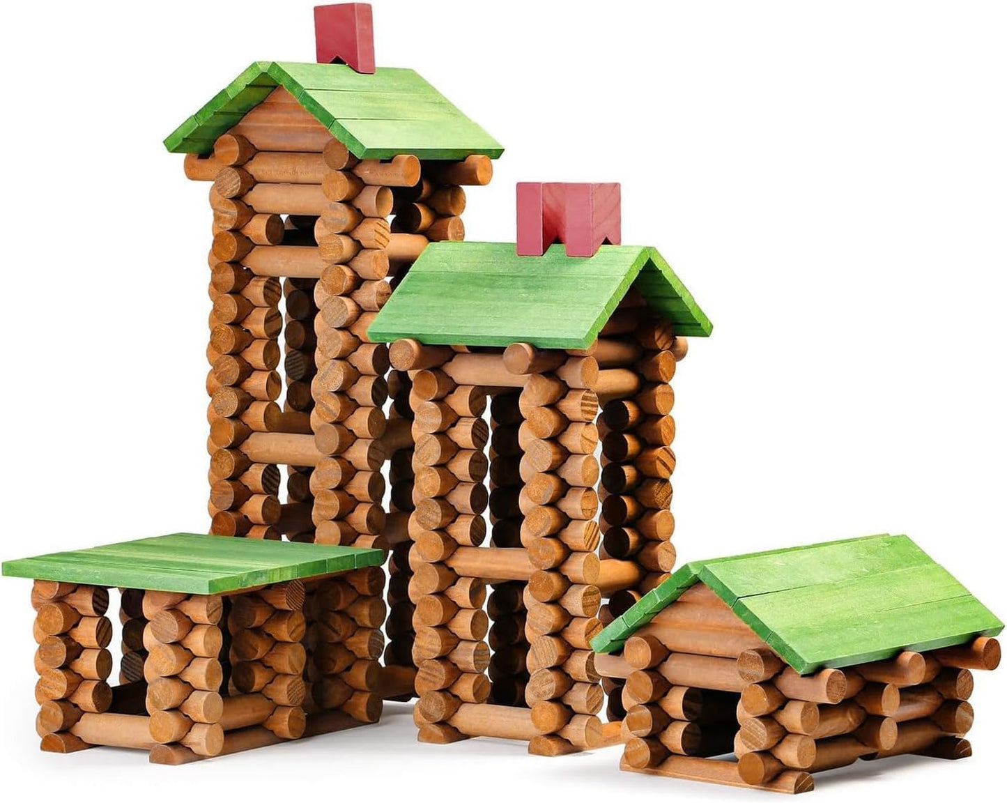 SainSmart Jr. Set de 450 piezas de cabaña de troncos de madera, jug...