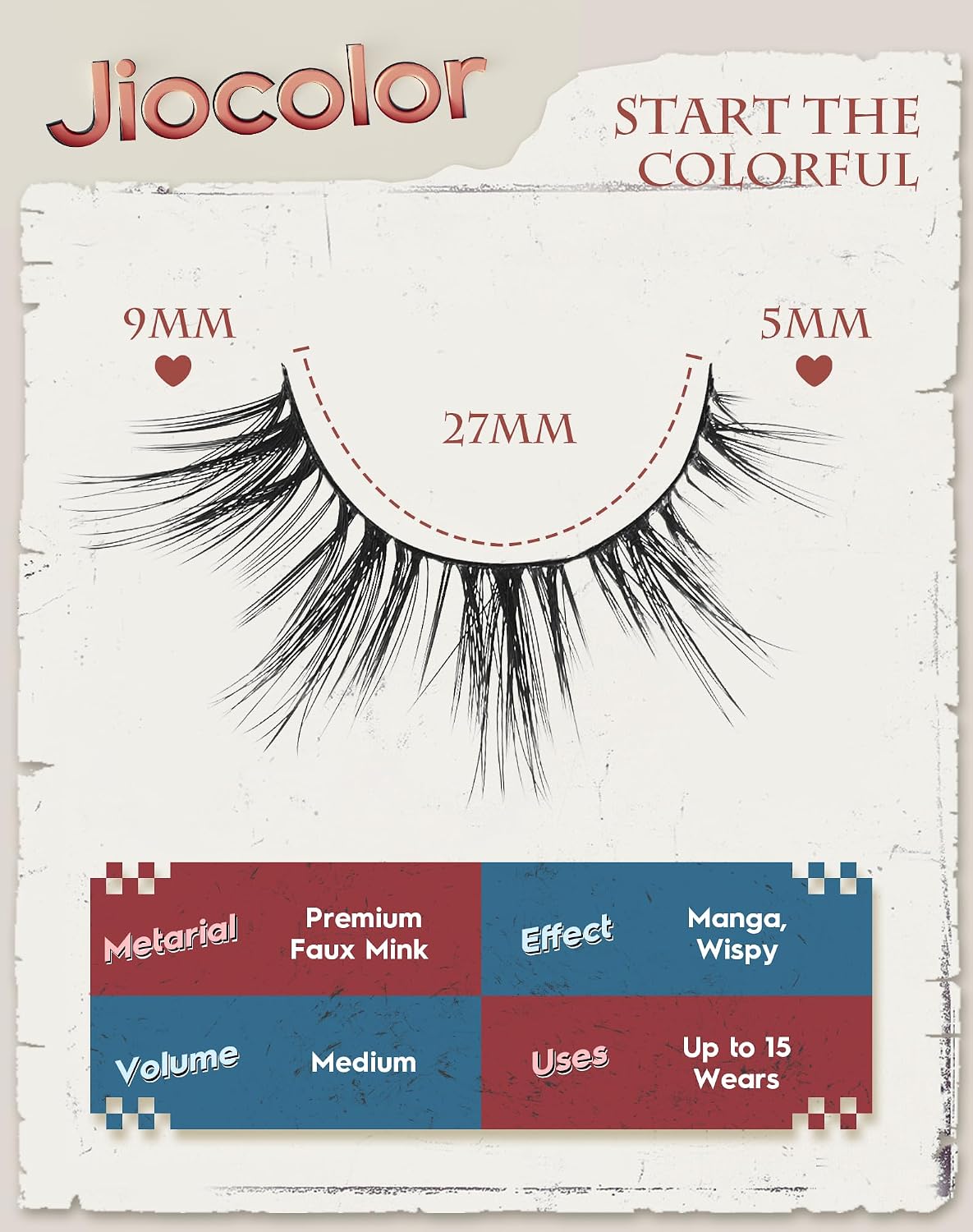Jiocolor - Pestañas naturales que parecen extensiones, pestañas de...
