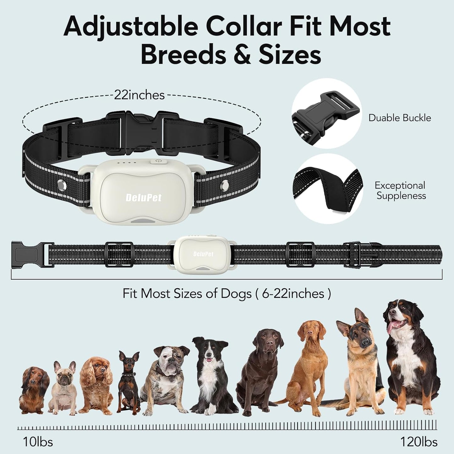 Collar de choque para perros, 2 perros, collares de entrenamiento d...