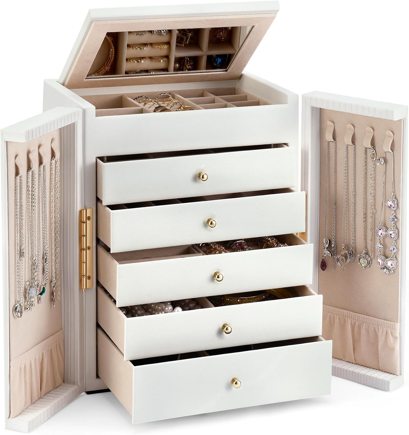 Dajasan Caja organizadora de joyas grande, cajas de joyería para mu...