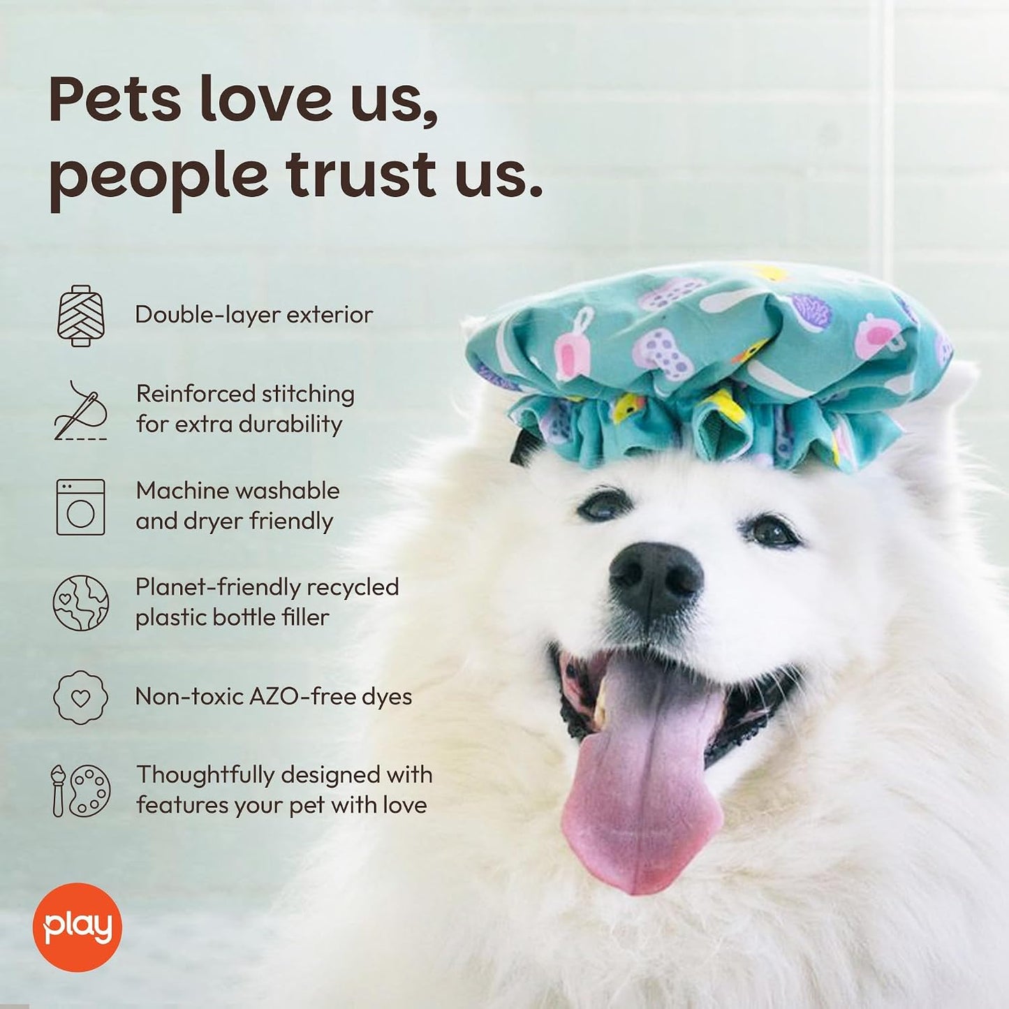 P.L.A.Y. Juguetes de peluche para perros, con temática de baño Spli...