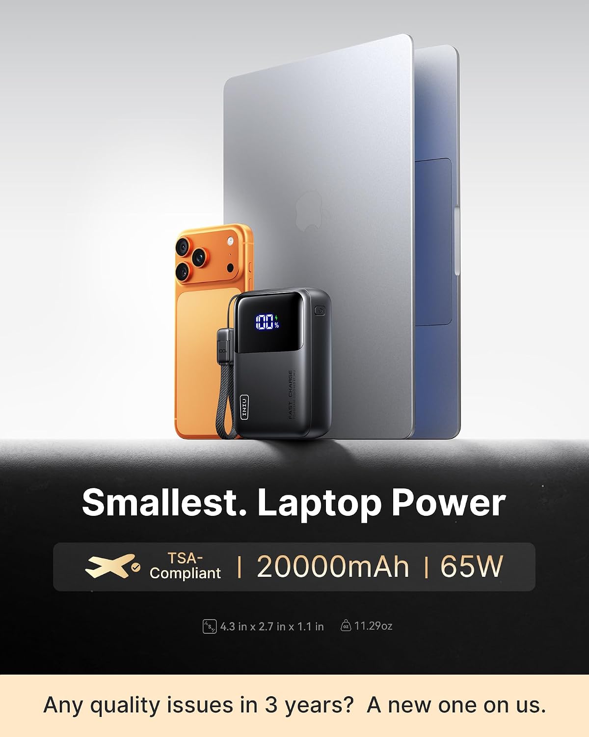 INIU Banco de energía para portátil de 20000 mAh, ultra compacto de...