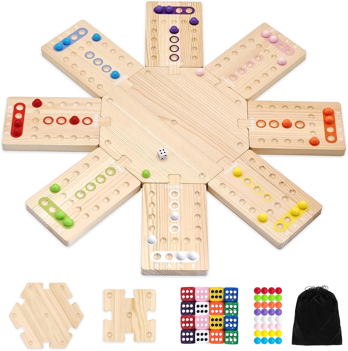 Juego de mesa de madera, juego de fiesta familiar para 2 a 8 jugado...