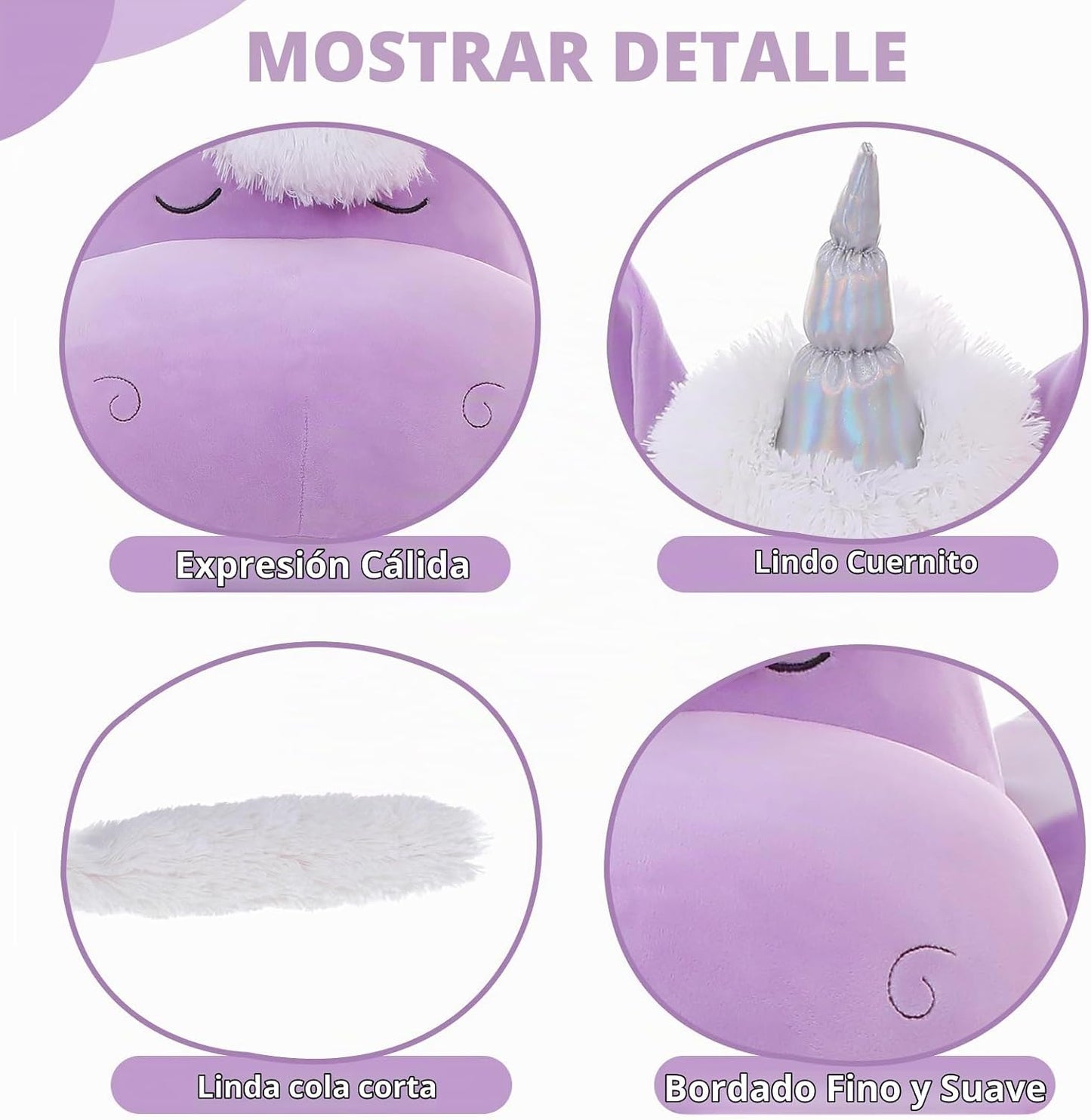 MorisMos Almohada Corporal Gigante de Peluche de Unicornio de 4 Pie...