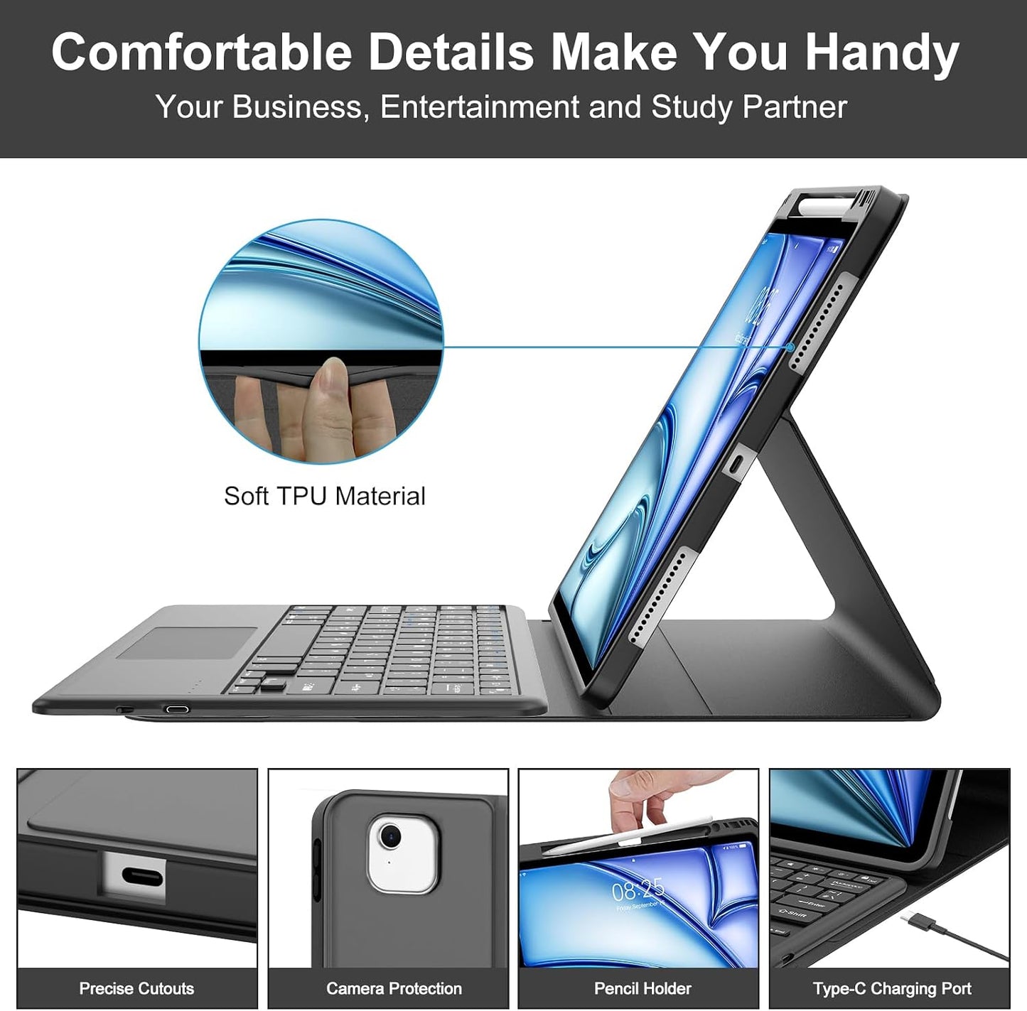 Funda con teclado táctil para iPad Air de 13 pulgadas (M3 2025 \/ M...
