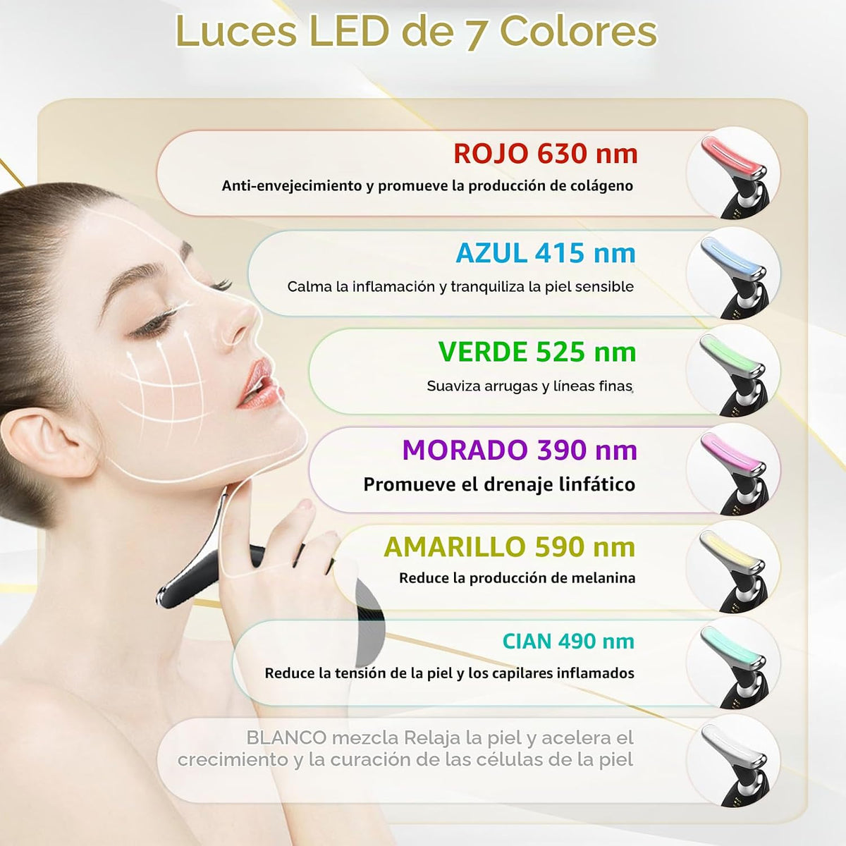 Dispositivo portátil de belleza facial, herramienta de masajeador f...