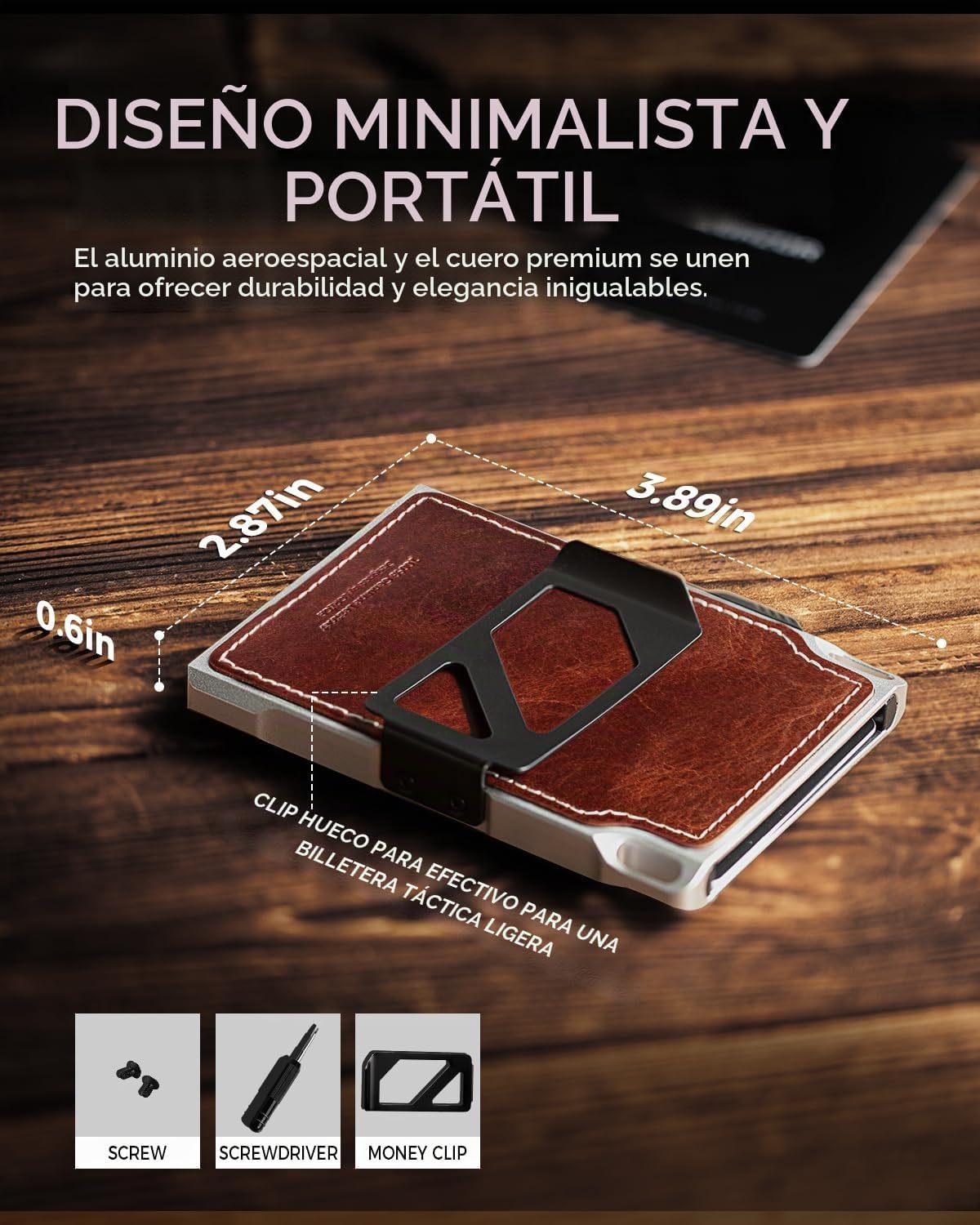 LORZOR Cartera táctica delgada, cartera minimalista para hombres, c...