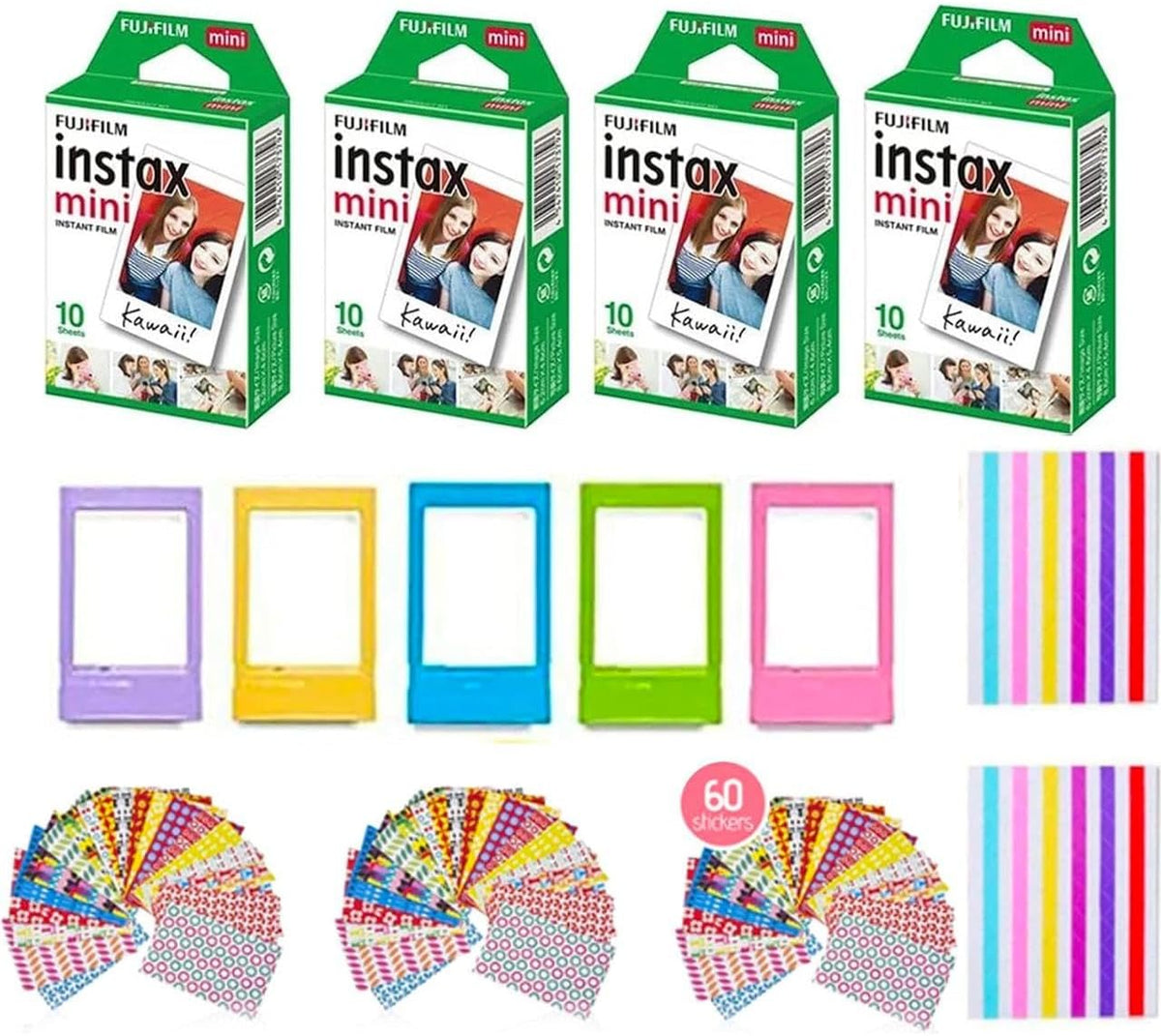 Fujifilm Película instantánea Instax Mini (paquete de 2, 40 hojas),...