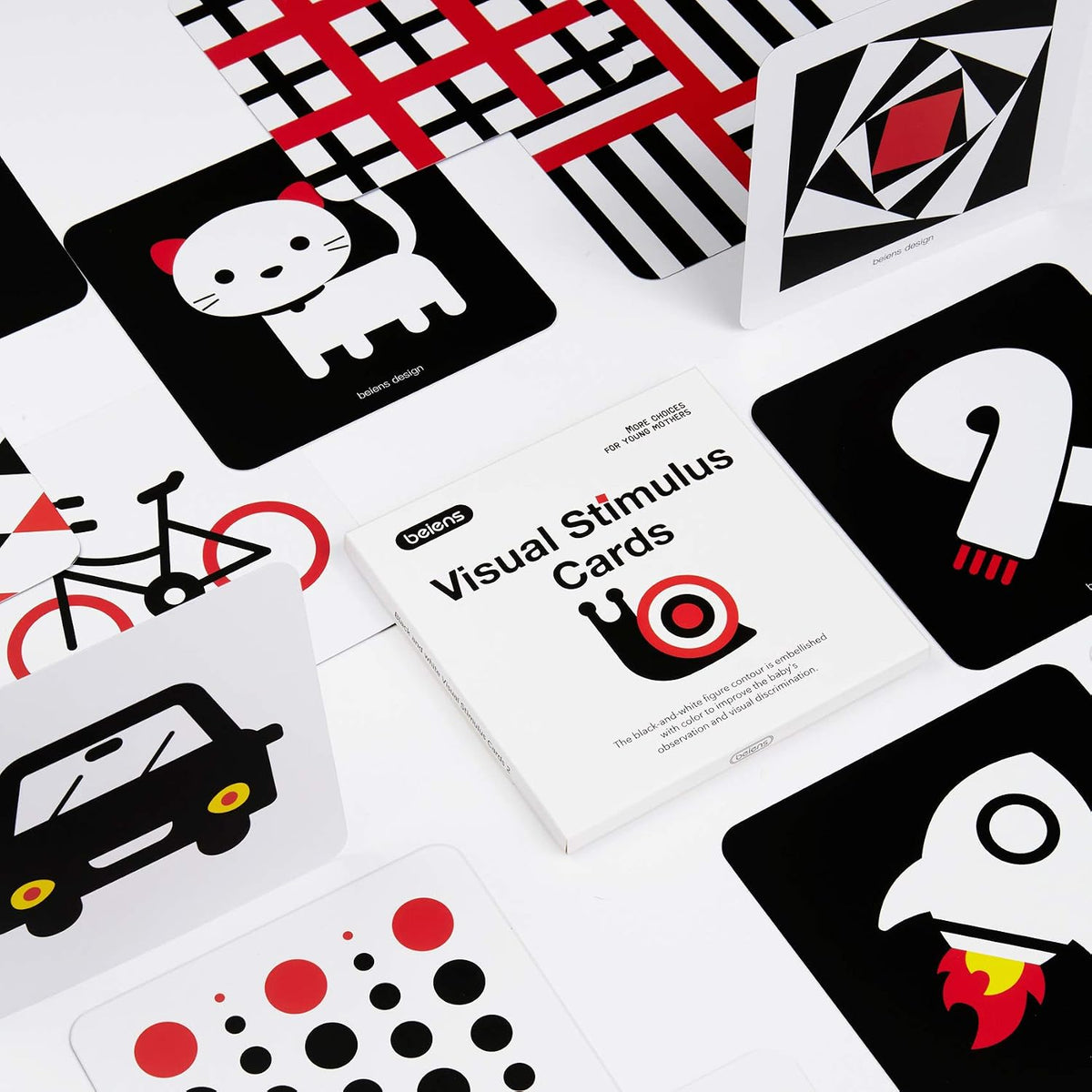 beiens Tarjetas didácticas para bebés de alto contraste, color blan...