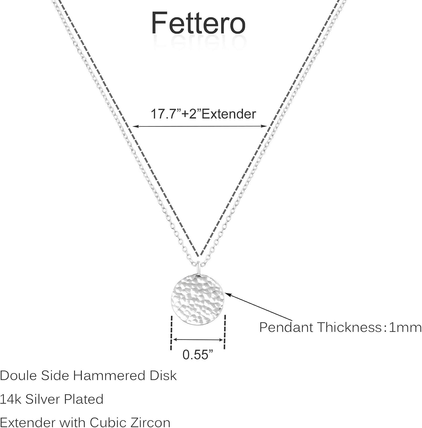 Fettero - Collar con dije de oro, gargantilla en capas con moneda a...