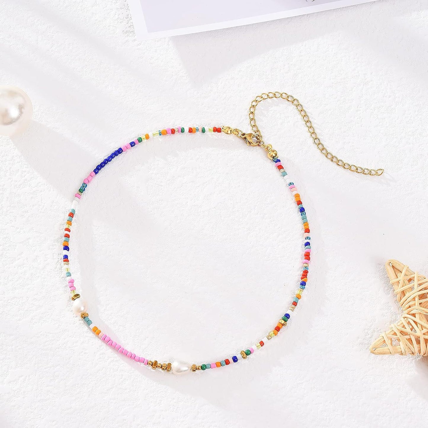 Wellike Collar con cuentas de perlas de agua dulce para mujer, hech...