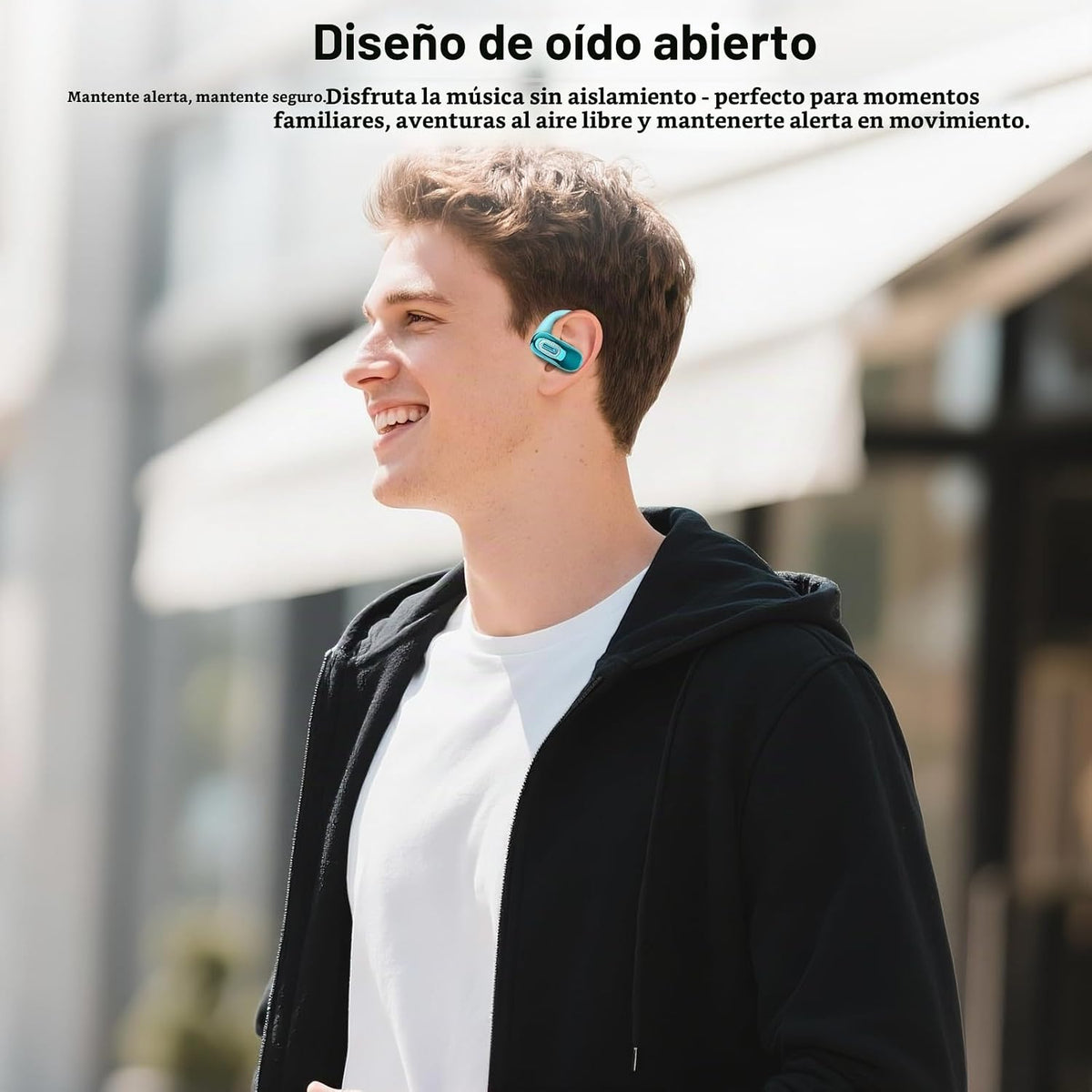 Auriculares abiertos, NUEVOS auriculares supraaurales con 4 micrófo...