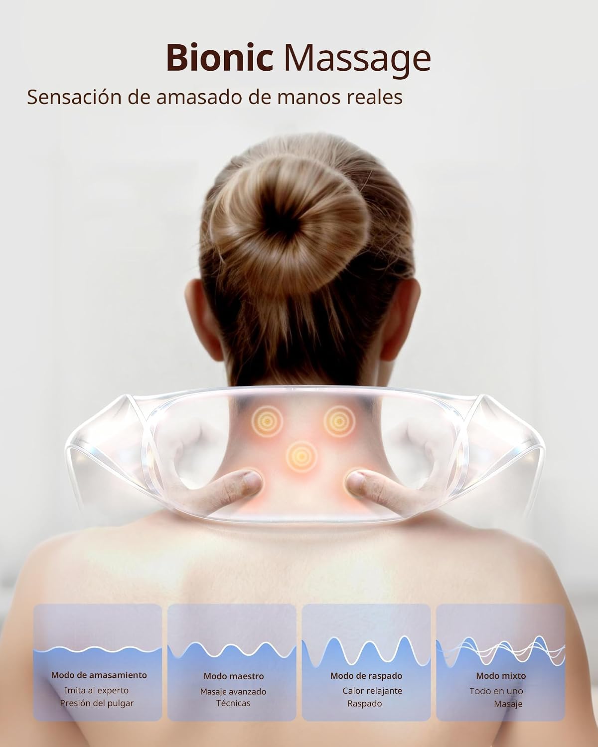 Masajeadores Shiatsu para cuello y espalda con calor, 150 minutos d...
