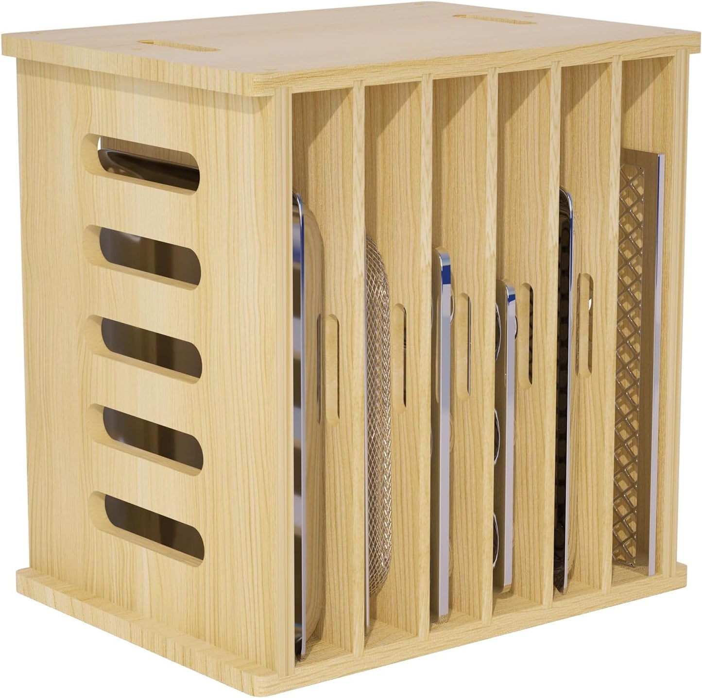 Exttlliy Separadores de bandejas de madera de 7 niveles para gabine...