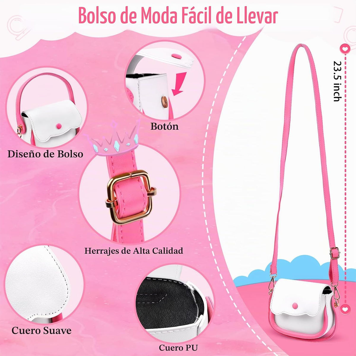 GJZZ Bolsa de juguete para niñas pequeñas, juguetes de maquillaje p...