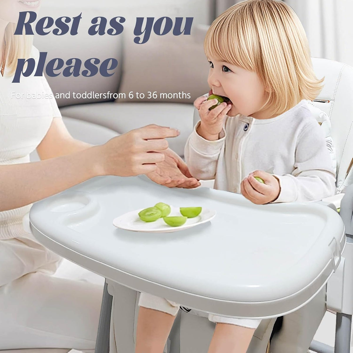 UMGOOGOO Trona 5 en 1 para bebé, sillas de columpio para bebés, ple...