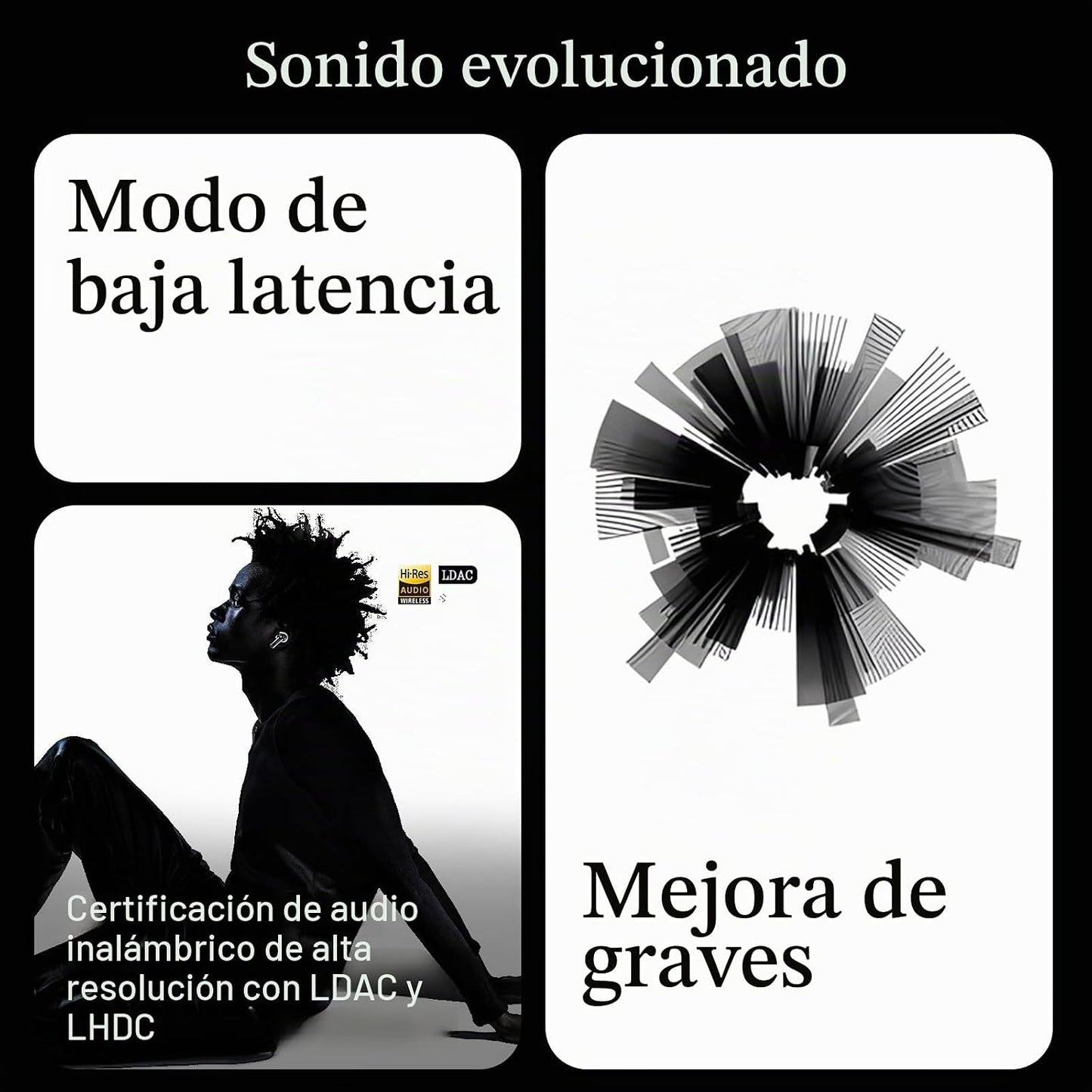 Nothing Auriculares inalámbricos Bluetooth, auriculares híbridos AN...