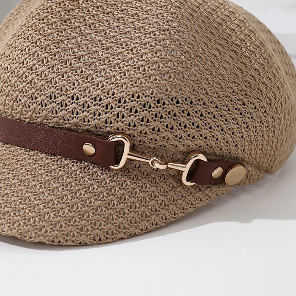 Gorra de periódico ligera de moda boina transpirable de malla para...