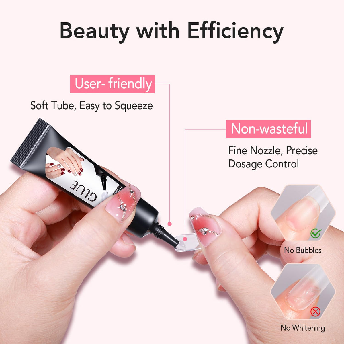 CurvLife Recientemente Actualizado Pegamento de Uñas de Secado Rápi...