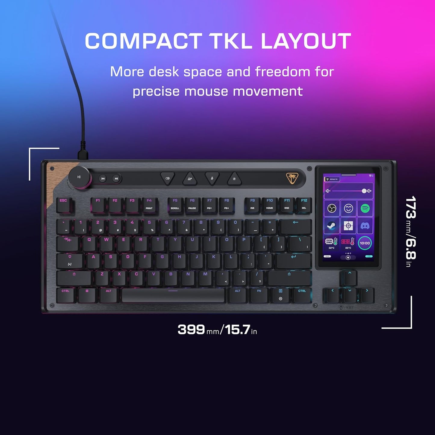 Turtle Beach Command Series KB7 TKL - Teclado para juegos con cable...