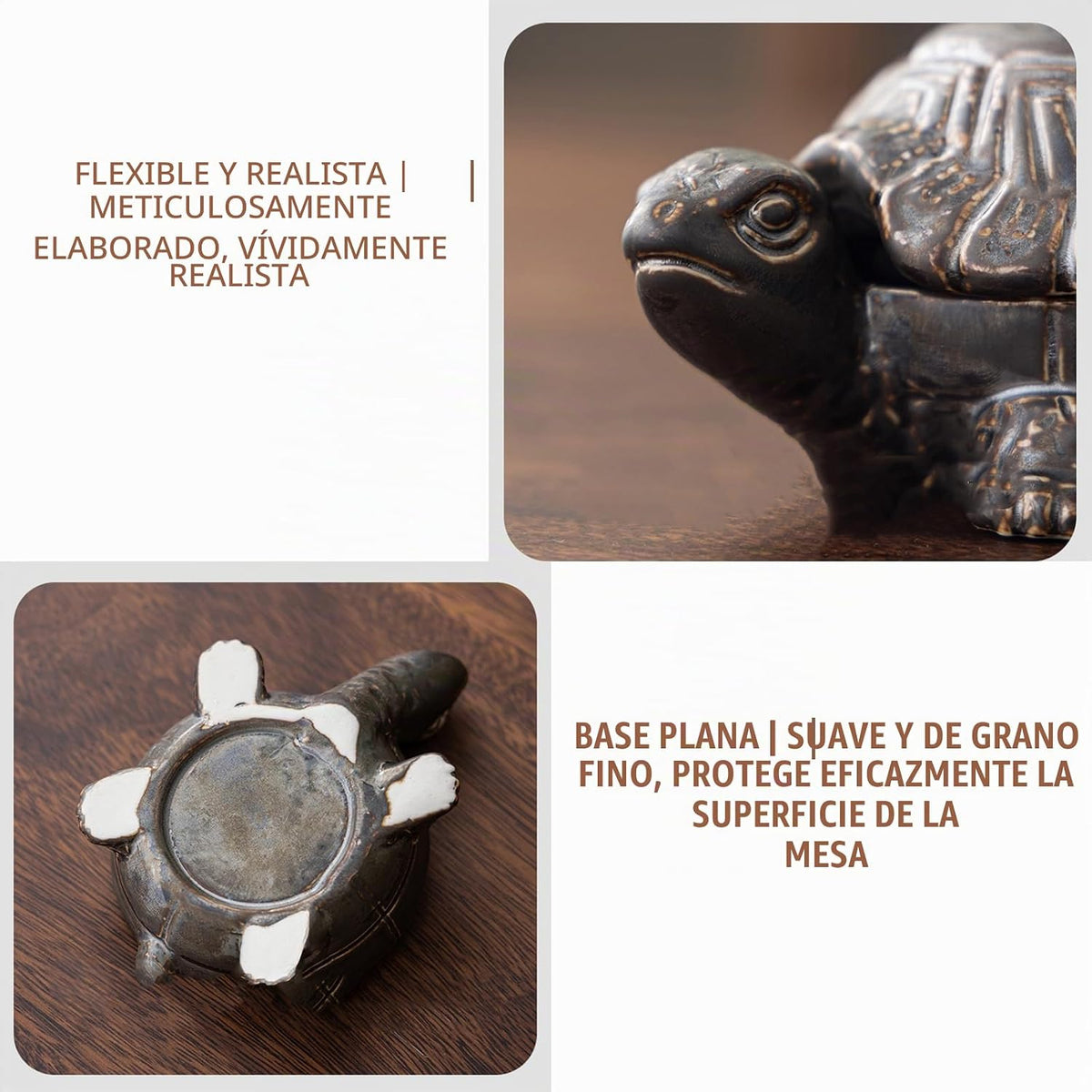 Cenicero de cerámica en forma de tortuga con tapa, diseño resistent...