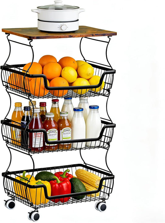 MAKE CHANGES Carrito de almacenamiento de cocina con ruedas, organi...