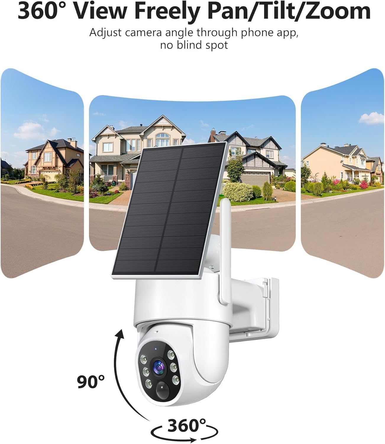 Sistema de cámara de seguridad 2K, cámaras inalámbricas solares WiF...