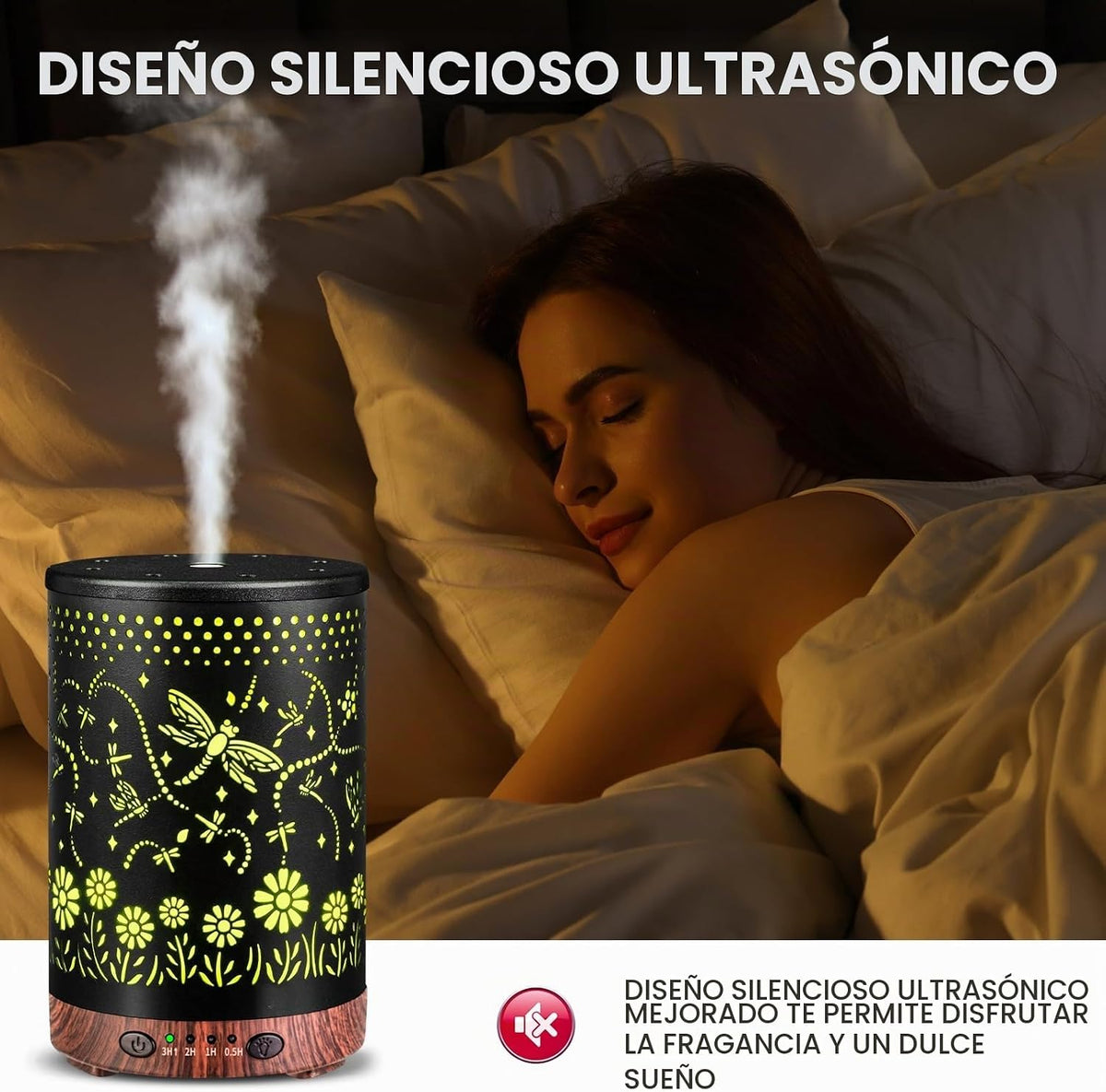 JOYOLO Difusor de aceite esencial de metal de 4.2 onzas líquidas de...