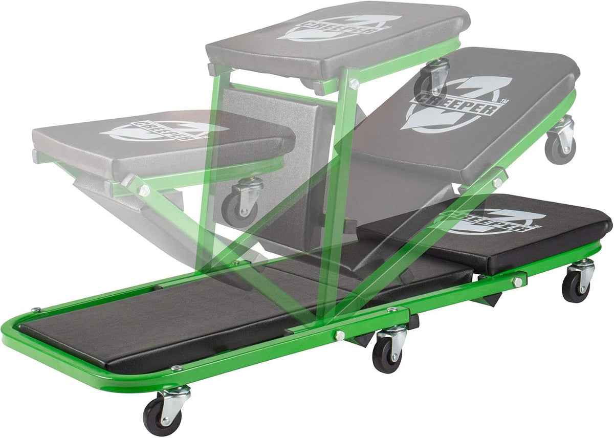 Pro-LifT C-2036DG - Camilla para mecánicos negra\/verde, 300 libras