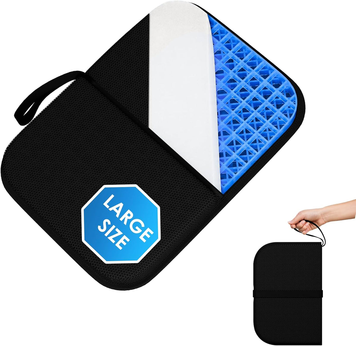 WISIMMALL Cojín plegable para asiento de viaje, espuma y gel cómodo...
