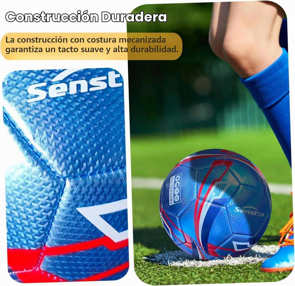 Senston Balón de fútbol talla 3 y talla 4 y talla 5 para niños y ad...