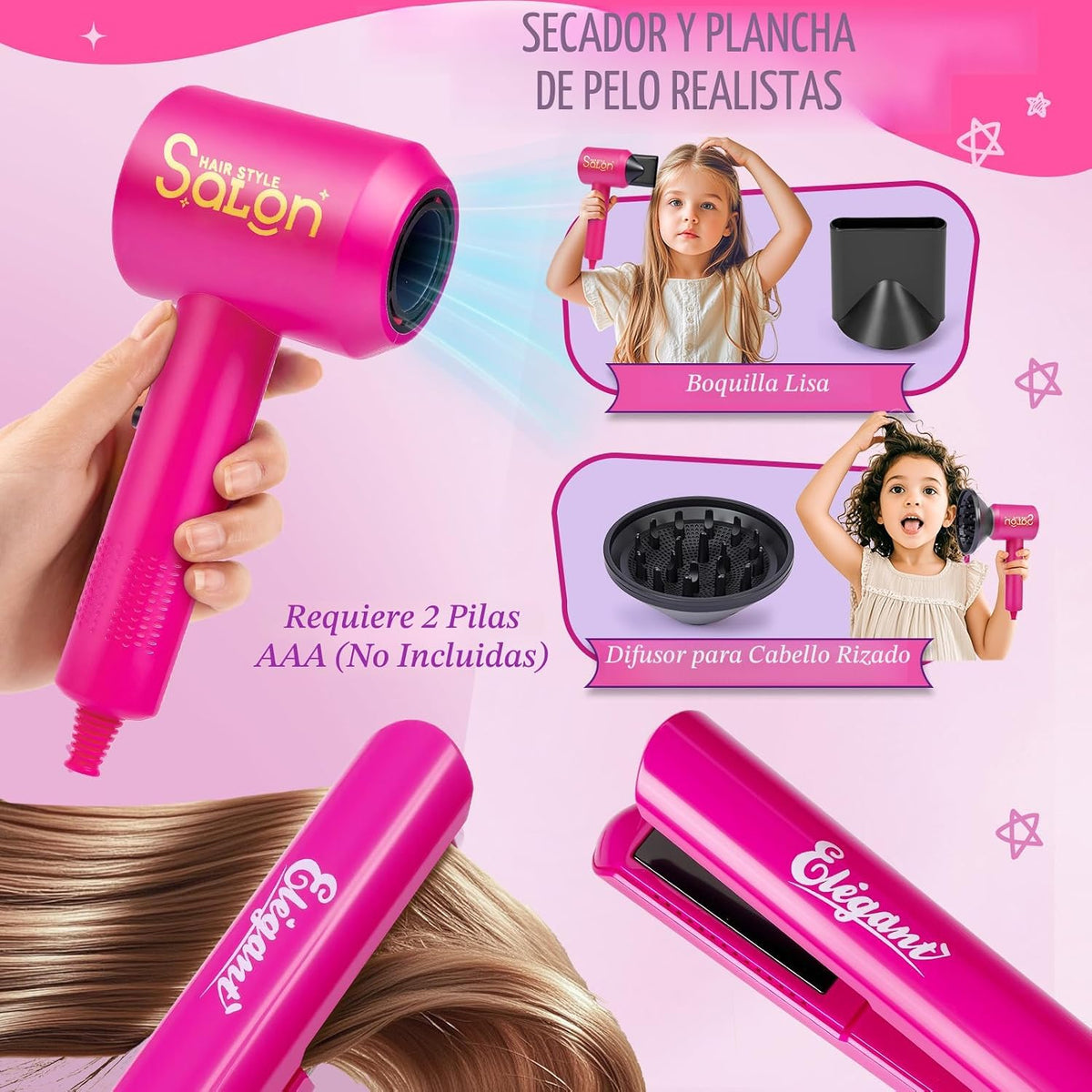 Cleboen Kit de Maquillaje y Peinado para Muñecas para Niñas, 35 Pie...