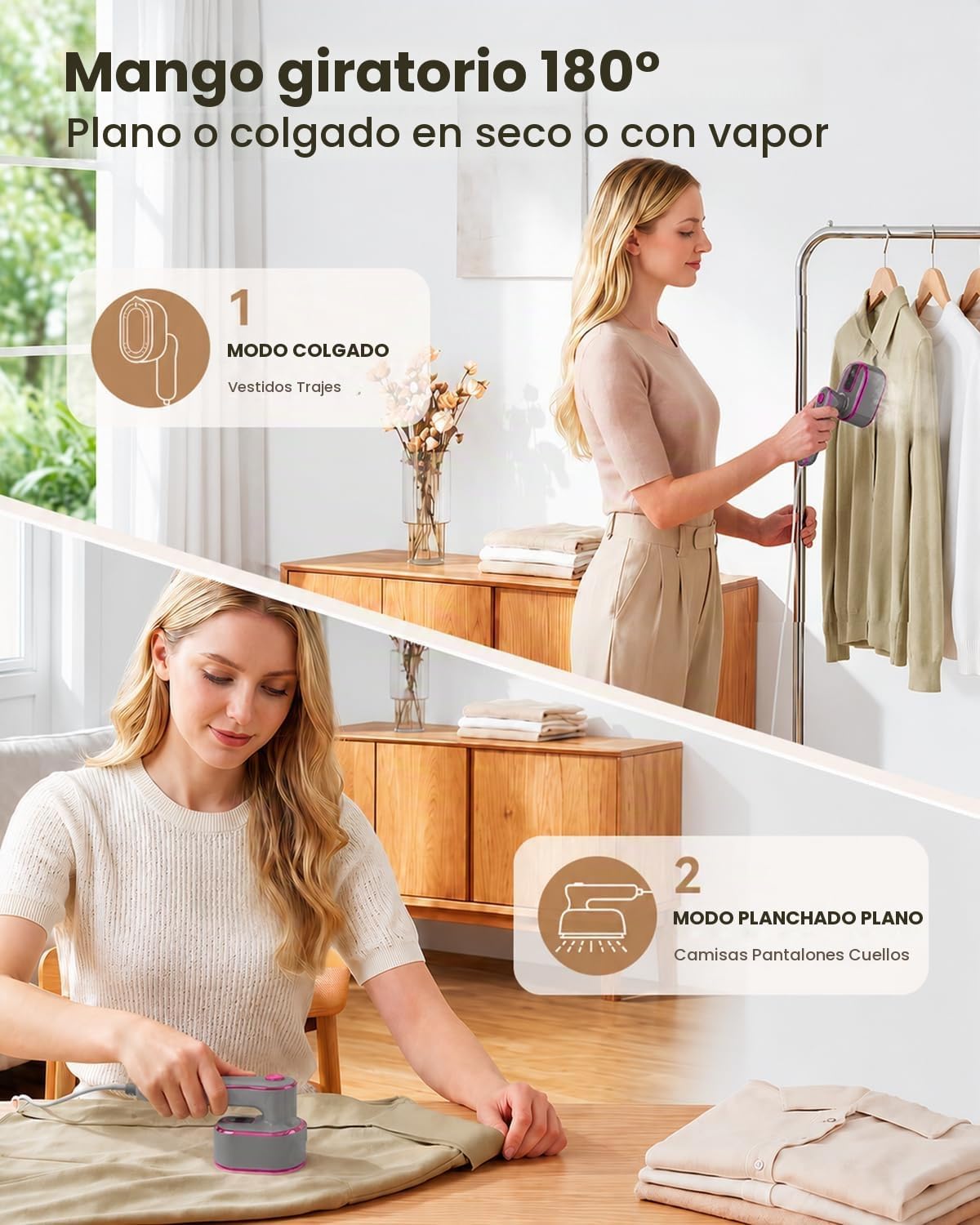 Vaporizador de hierro para ropa, vaporizador de ropa de viaje con m...