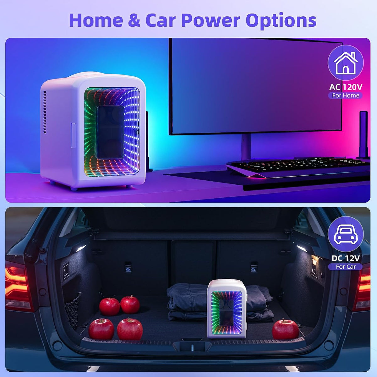 Antarctic Star Mini refrigerador compacto con luz gaming, capacidad...