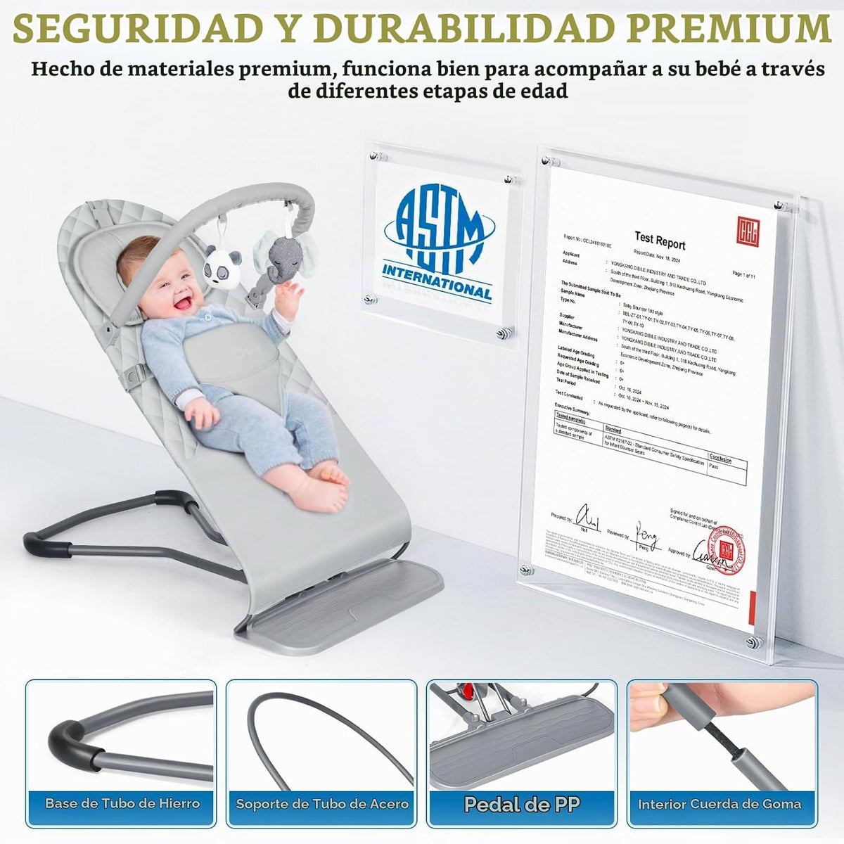 Orzbow Baby Bouncer, asiento portátil para bebés de 0 a 12 meses, h...