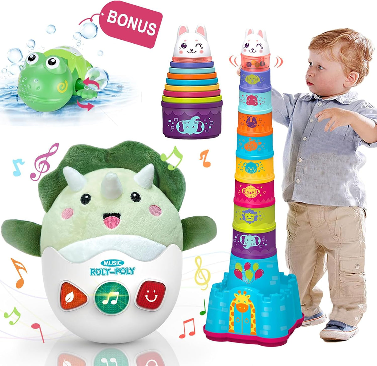 LTKFFFdp Juguetes para bebés de 1 a 3 años, juguete musical de felp...