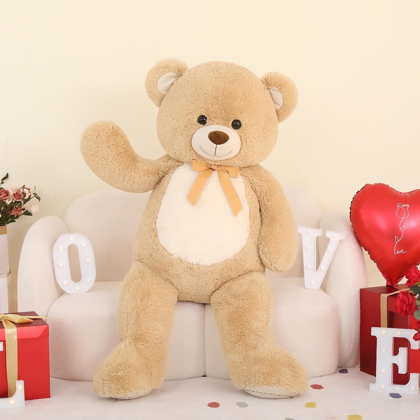 MorisMos Oso de peluche gigante de 4 pies, 51 pulgadas, regalo de o...