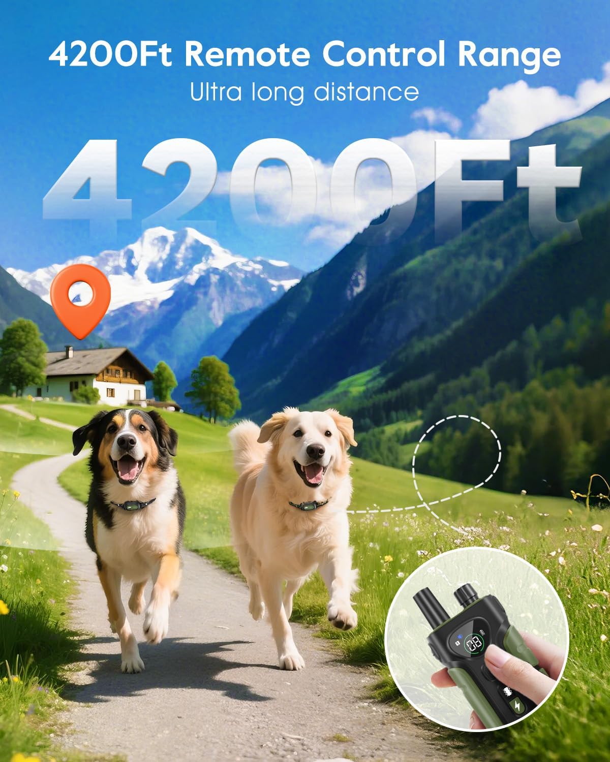 SLOPEHILL Collar de Descarga para Perros, Collar de Entrenamiento p...