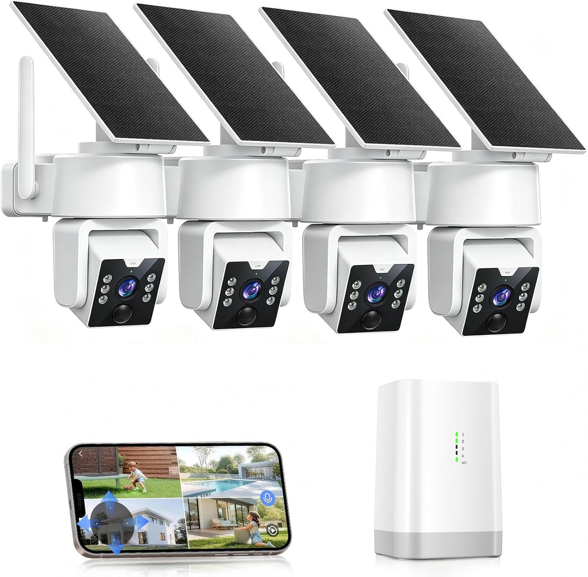 Carltec Sistema de cámara de seguridad solar sin cargo mensual con...