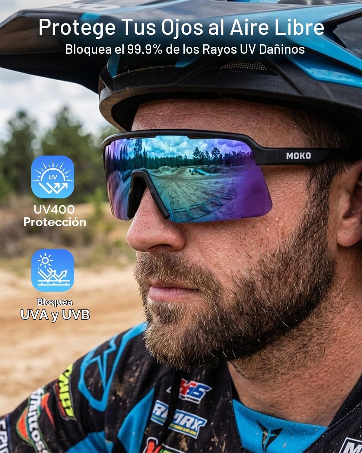 MoKo Gafas de sol polarizadas para correr para hombres y mujeres, u...
