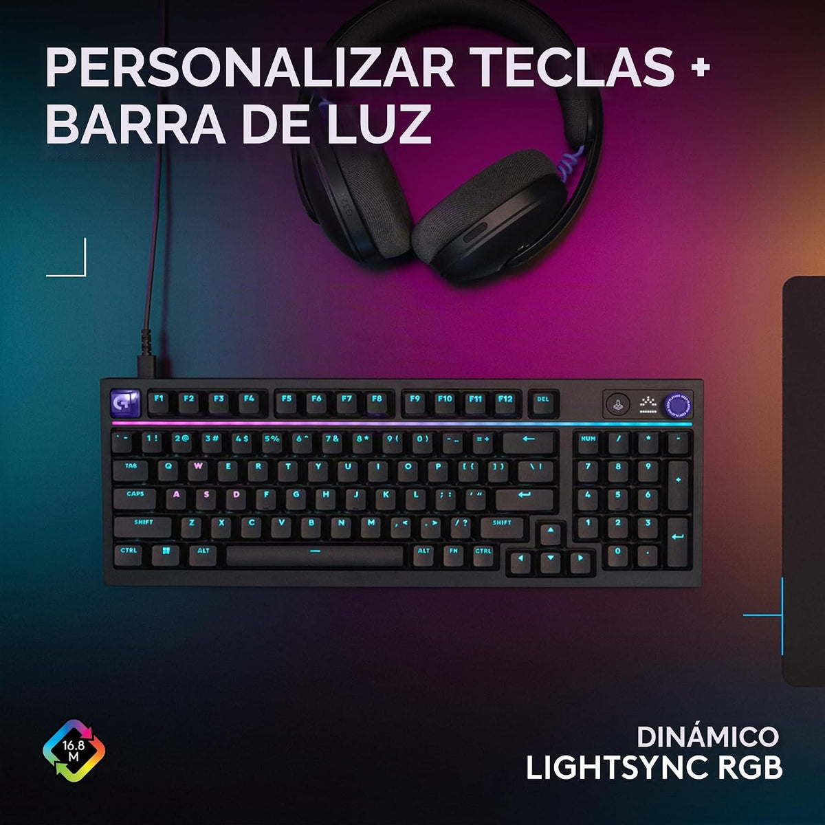 Logitech G Teclado para juegos de 316 x 98, velocidad de informe de...