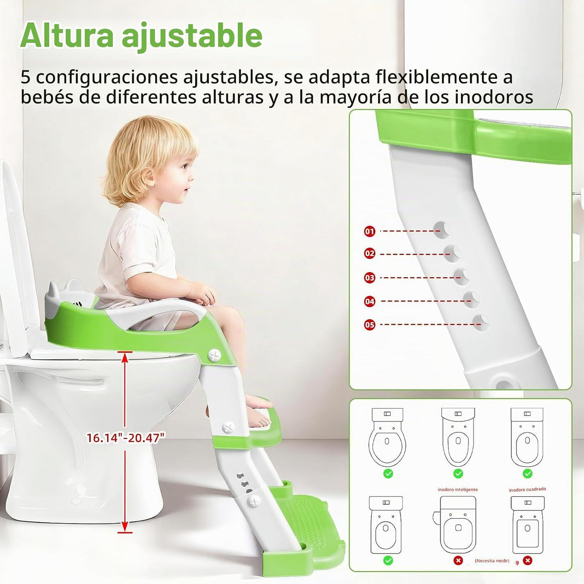 Asiento de entrenamiento para ir al baño, asiento de inodoro mejora...
