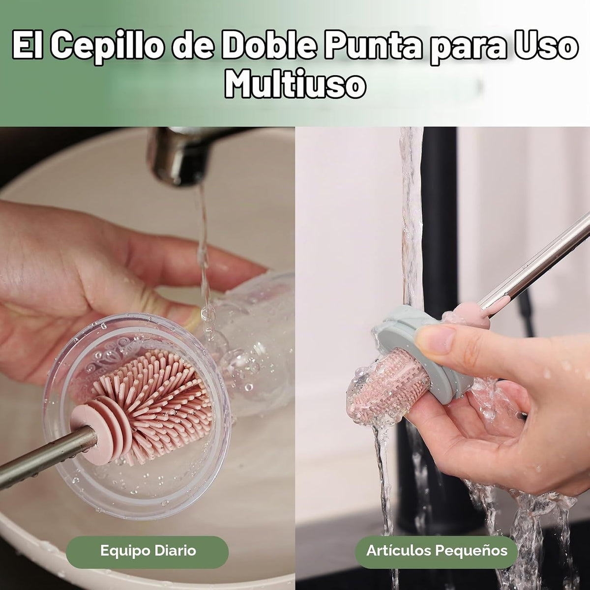haakaa Cepillo de limpieza de silicona para botellas, cerdas de sil...