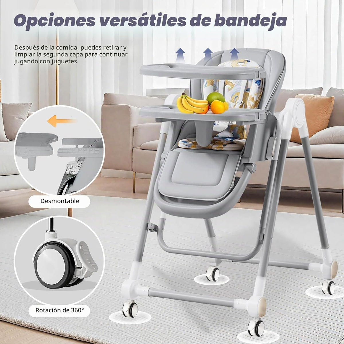 UMGOOGOO Trona multifuncional todo en 1 para bebé con columpios par...