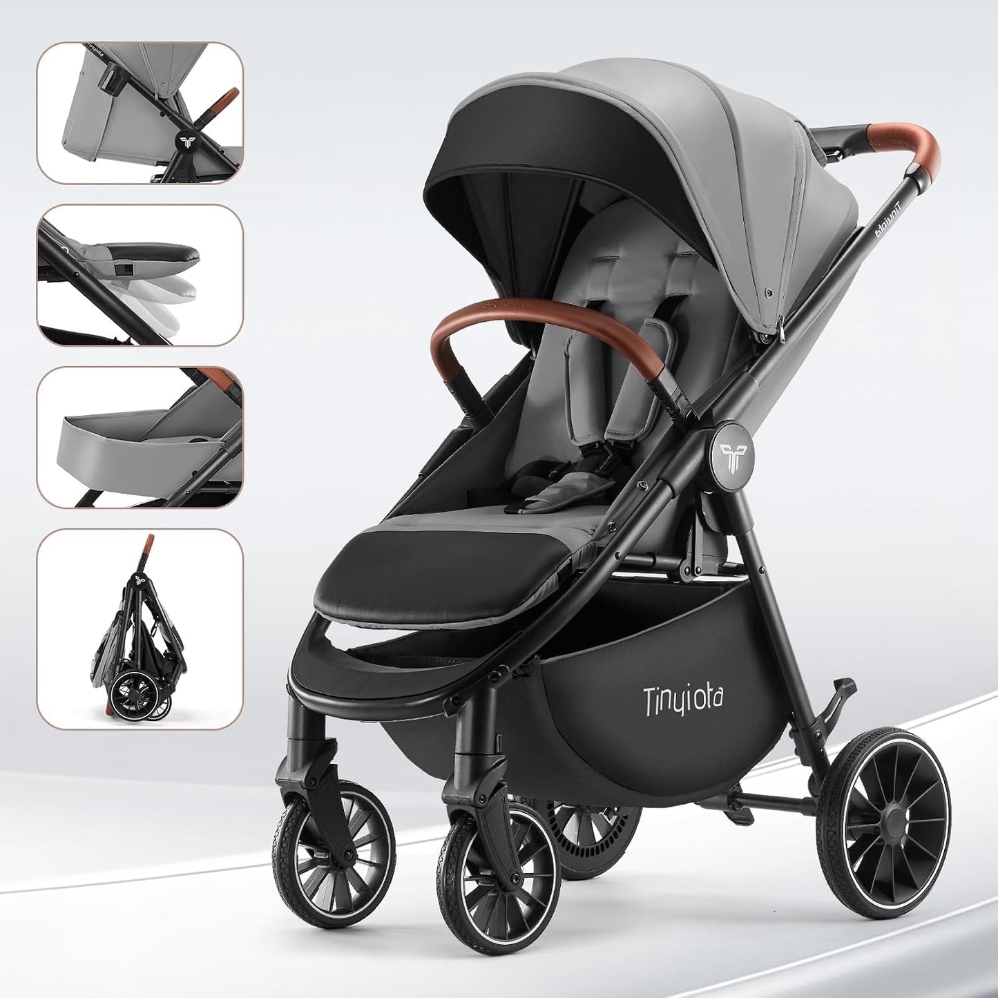 Tinyiota Cochecito para bebés, cochecitos para niños pequeños con t...