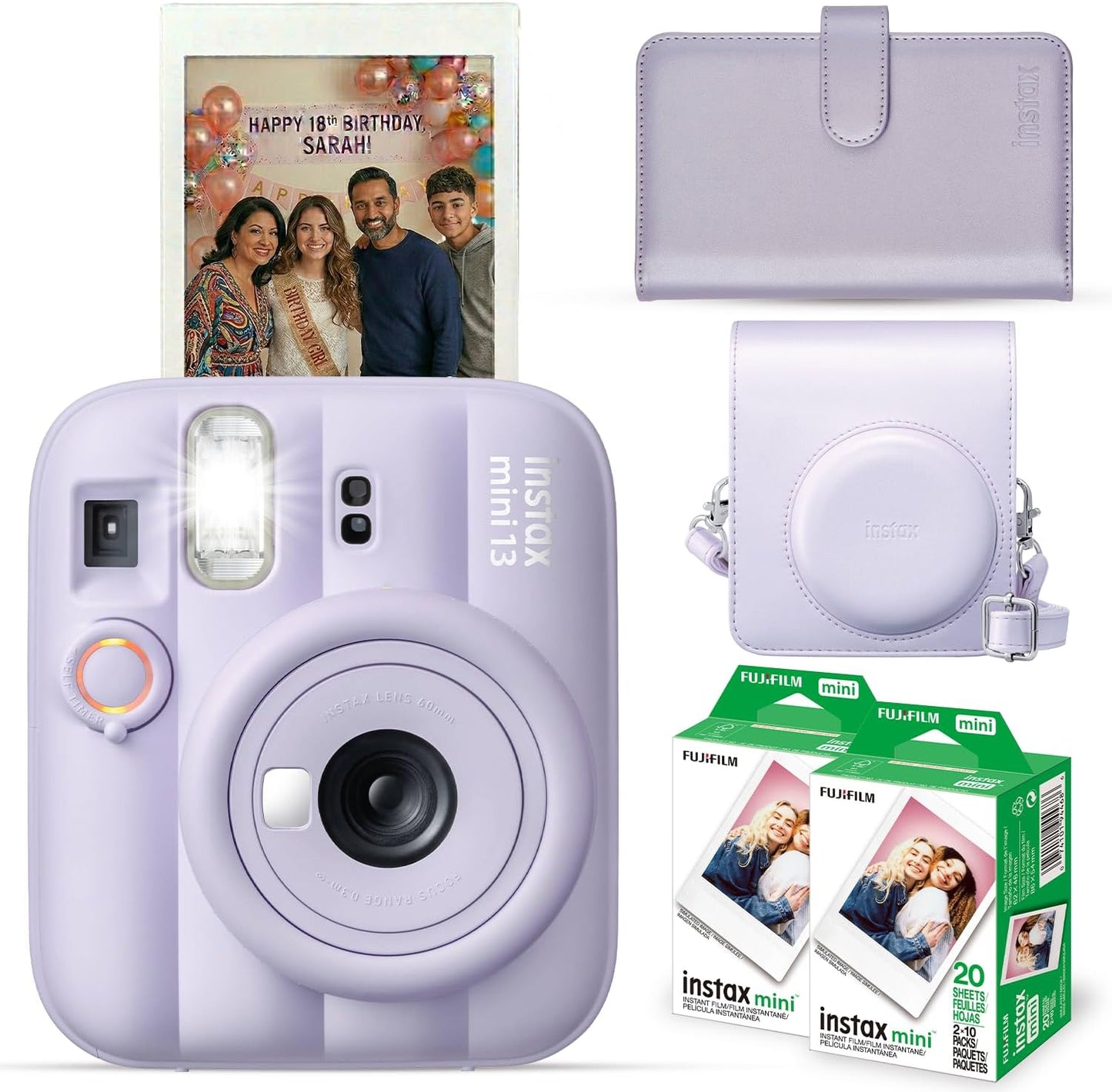 FUJIFILM INSTAX MINI 13 - Cámara de película instantánea (morado os...